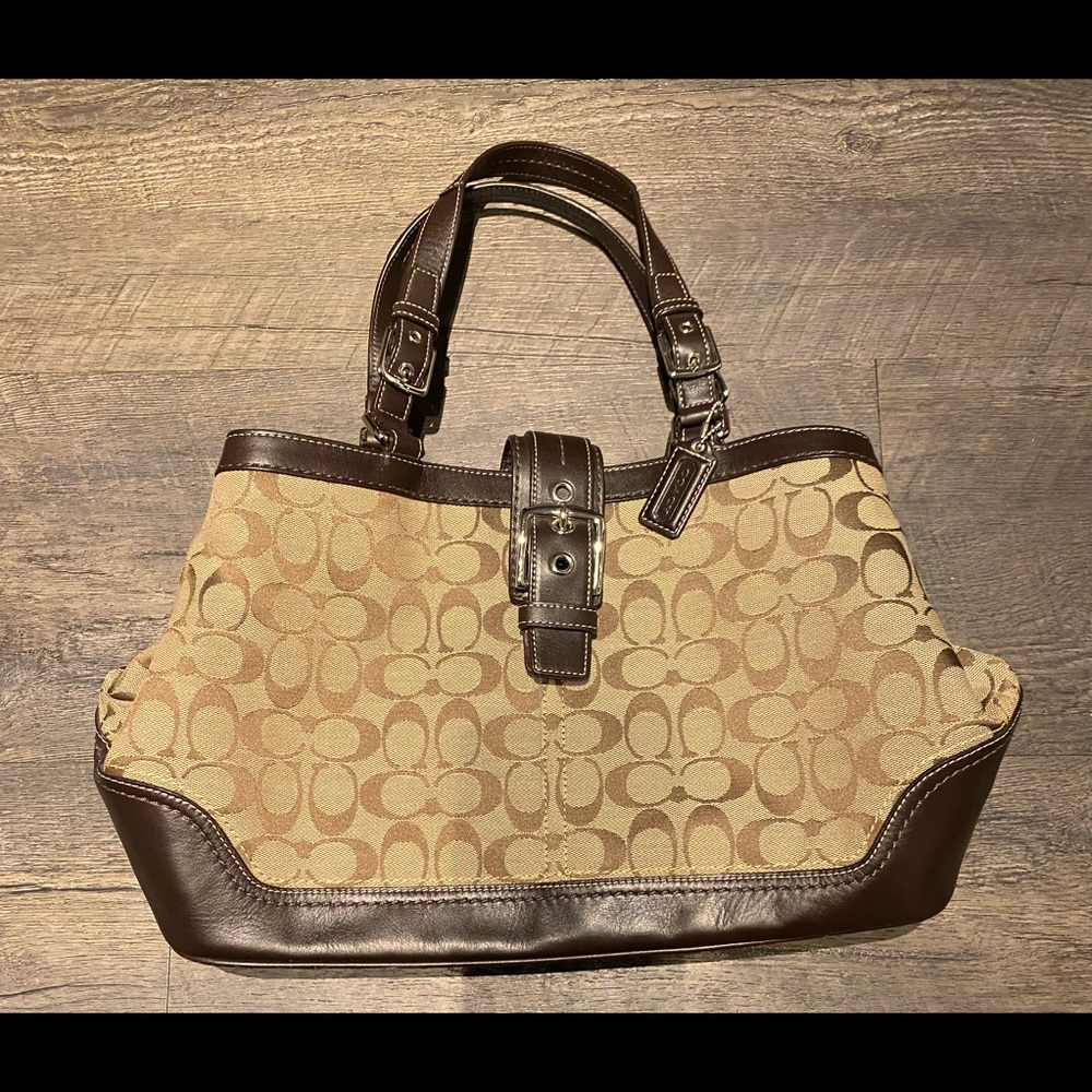Vintage Coach Hampton F12643 Brown Signature Satchel